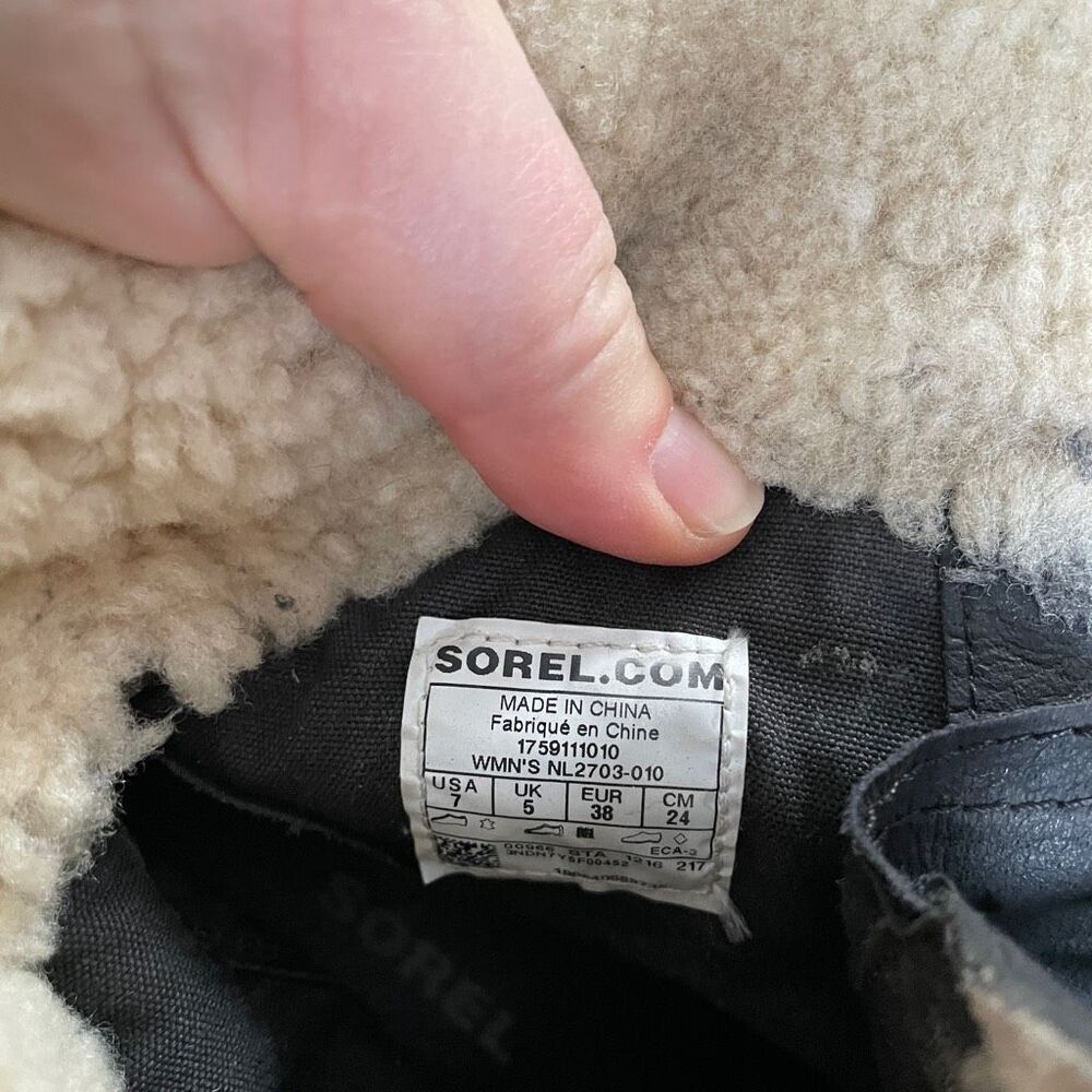 Sorel Joan of Arctic Wedge Leather Boots Fur Lined RARE - Picture 7 of 9